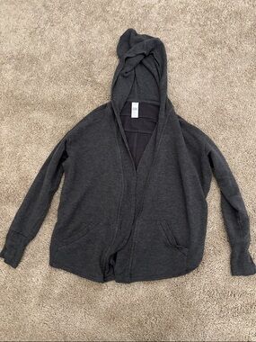 Athleta Girl Hooded Open Cardigan - Charcoal Gray